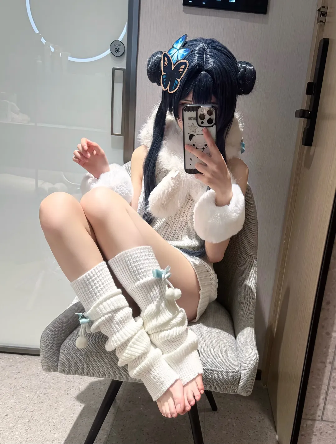 【龙华妃咲cos】蔚蓝档案同人毛衣猫耳套装的穿搭分享