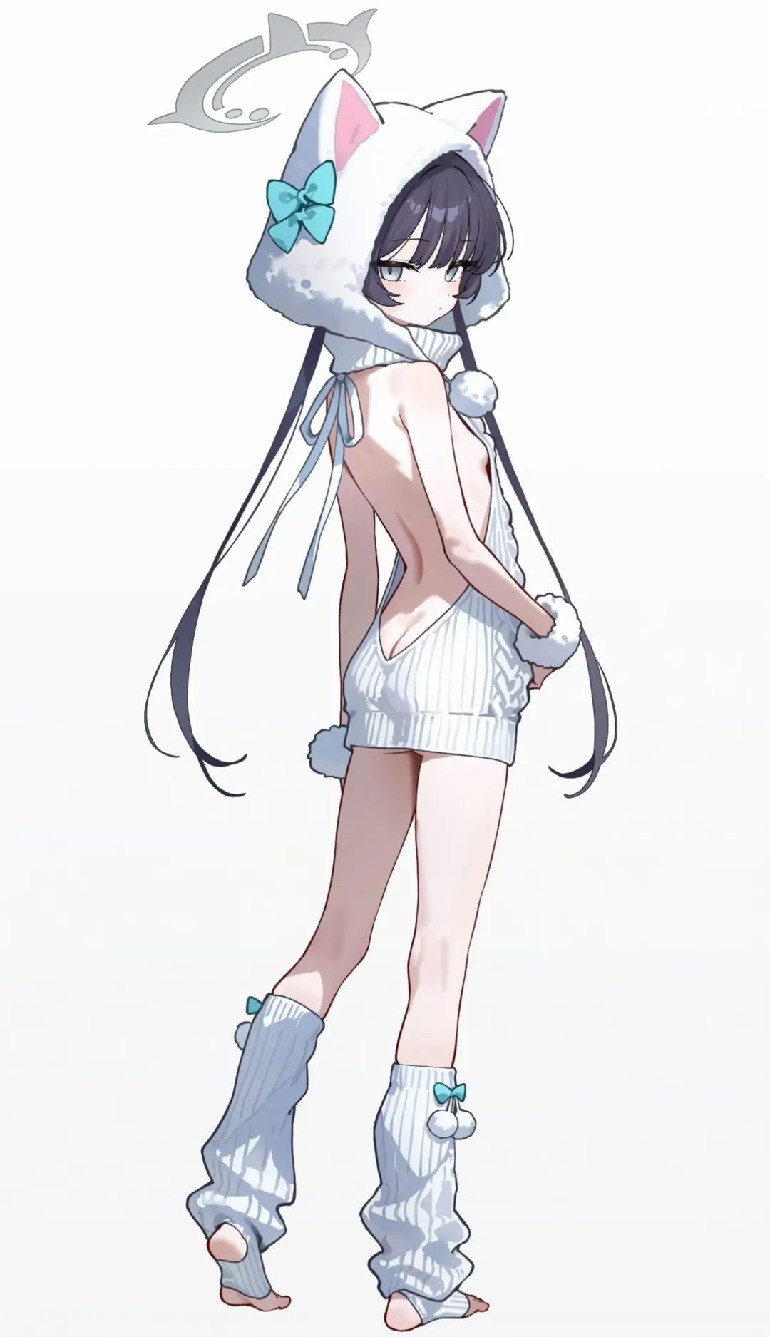 【龙华妃咲cos】蔚蓝档案同人毛衣猫耳套装的穿搭分享 - 第 4 张