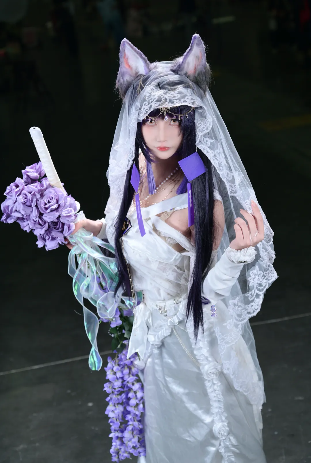 【碧蓝航线武藏cos】白纱与紫花，重樱大和级花嫁造型