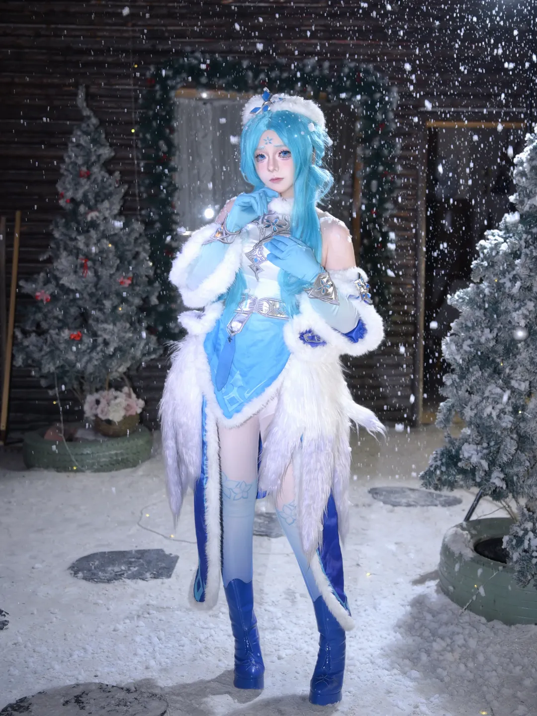 【王昭君cos】王者荣耀本命英雄，冬雪中的冰雪之力 - 第 6 张