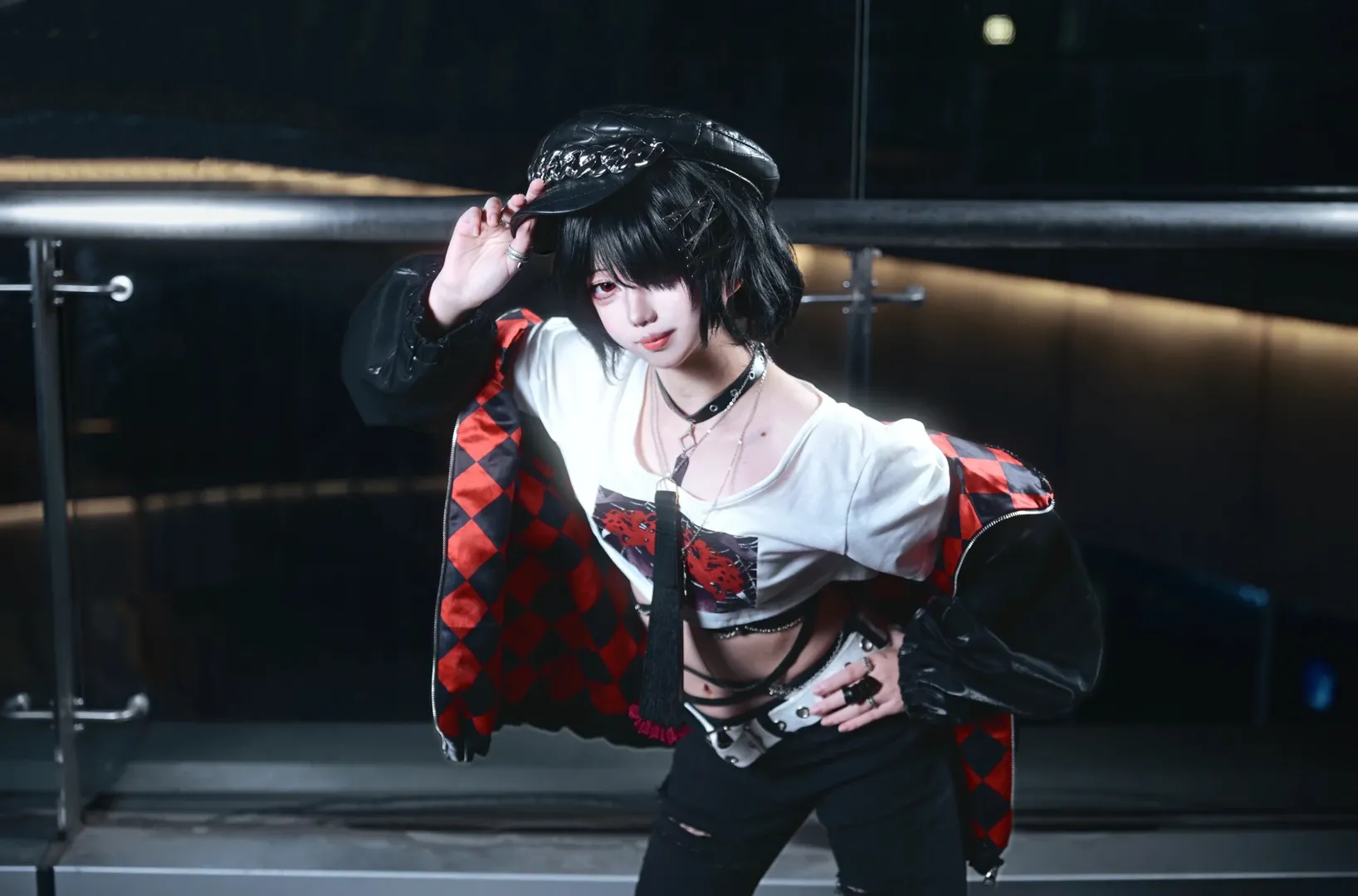 Mesugaki Signature Strappy Outfit Under the Night Sky - Image 5