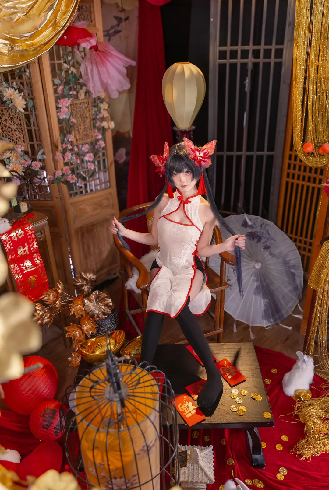 【妃咲cos】蔚蓝档案同人旗袍棚拍，诠释国风与二次元之美 - 第 2 张