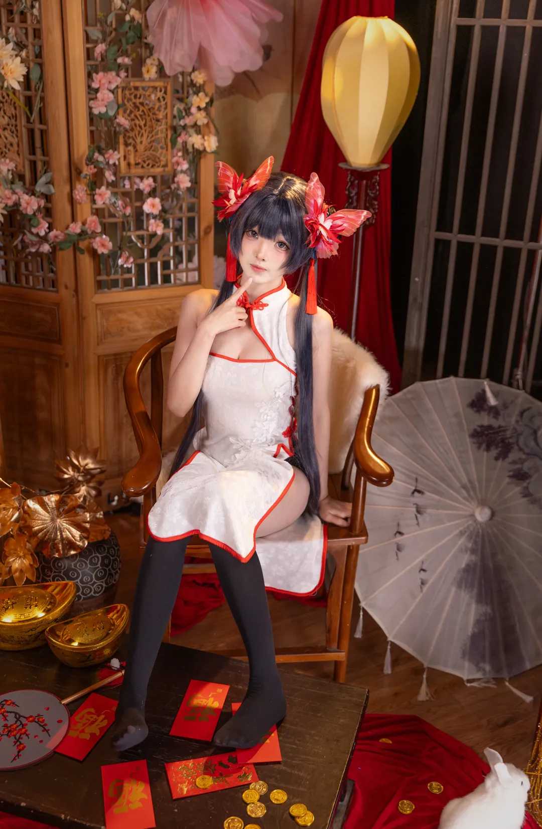 【妃咲cos】蔚蓝档案同人旗袍棚拍，诠释国风与二次元之美