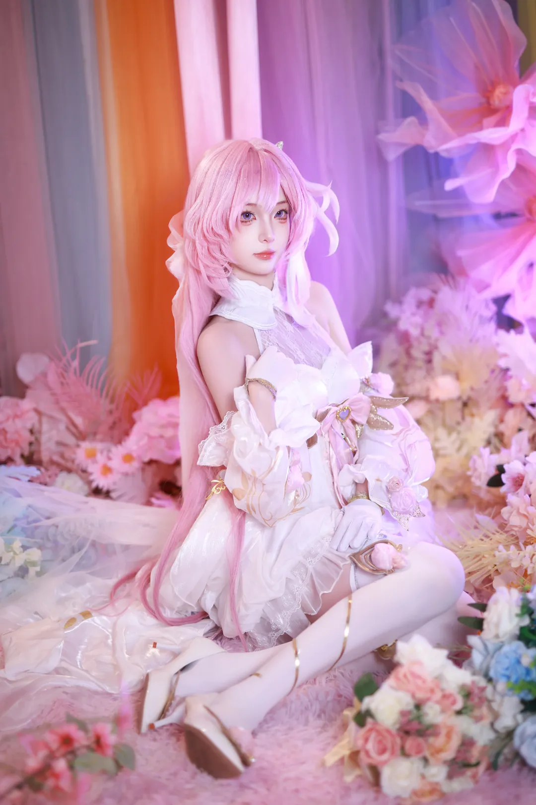【爱莉希雅cos】崩坏3的人之律者无暇花簇造型分享