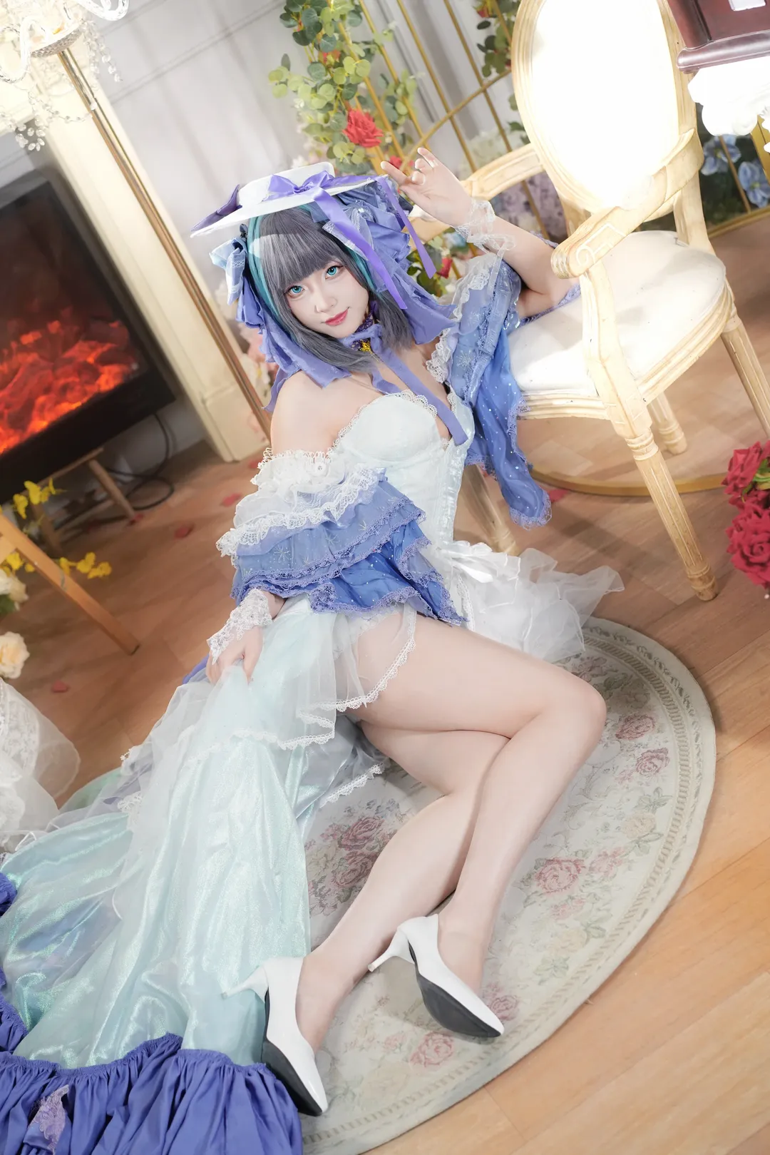 【柴郡cos】碧蓝航线冰雪公主，典雅蓝白还原