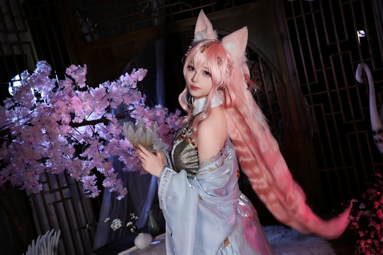 【鸿雪cos】明日方舟行梦侧畔，幻彩轻纱下的仙气演绎 - 第 2 张