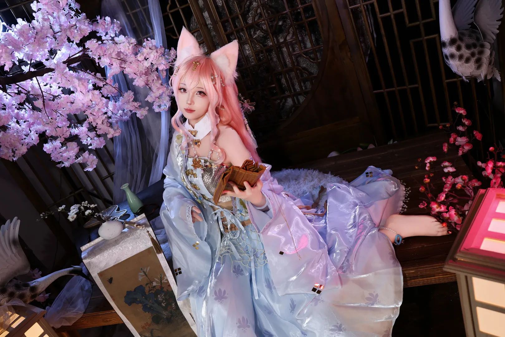 【鸿雪cos】明日方舟行梦侧畔，幻彩轻纱下的仙气演绎 - 第 4 张