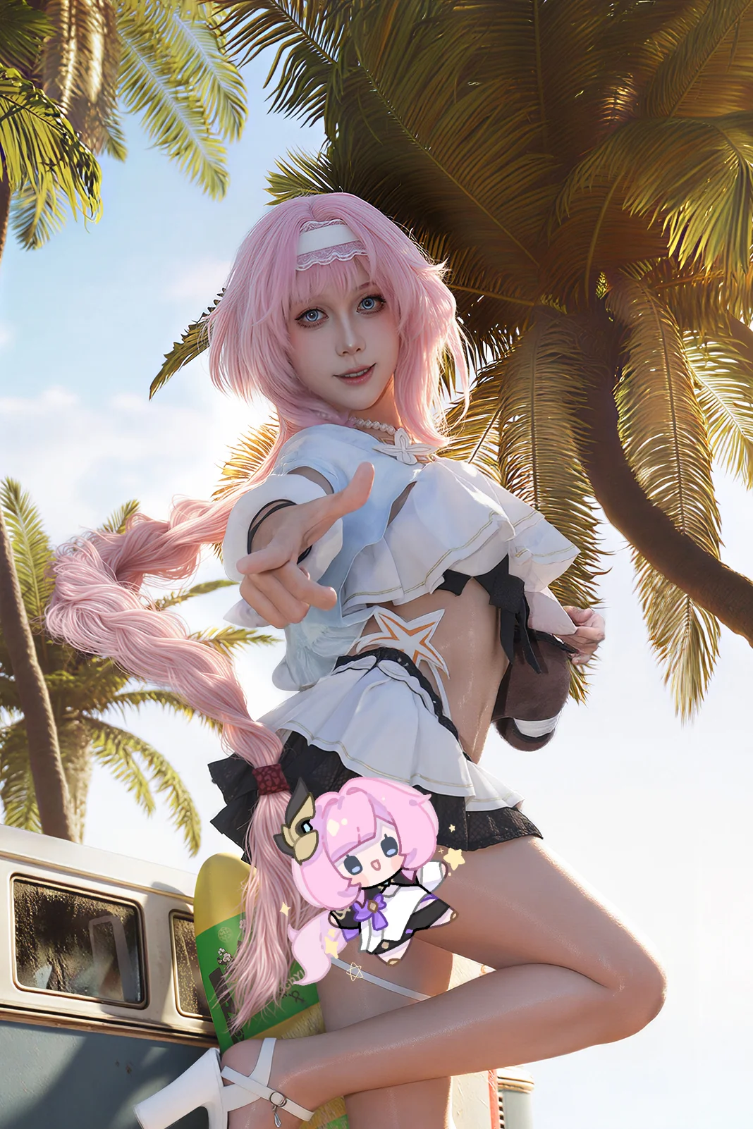 【爱莉希雅cos】夏日海边的粉色妖精与你相遇 - 第 1 张