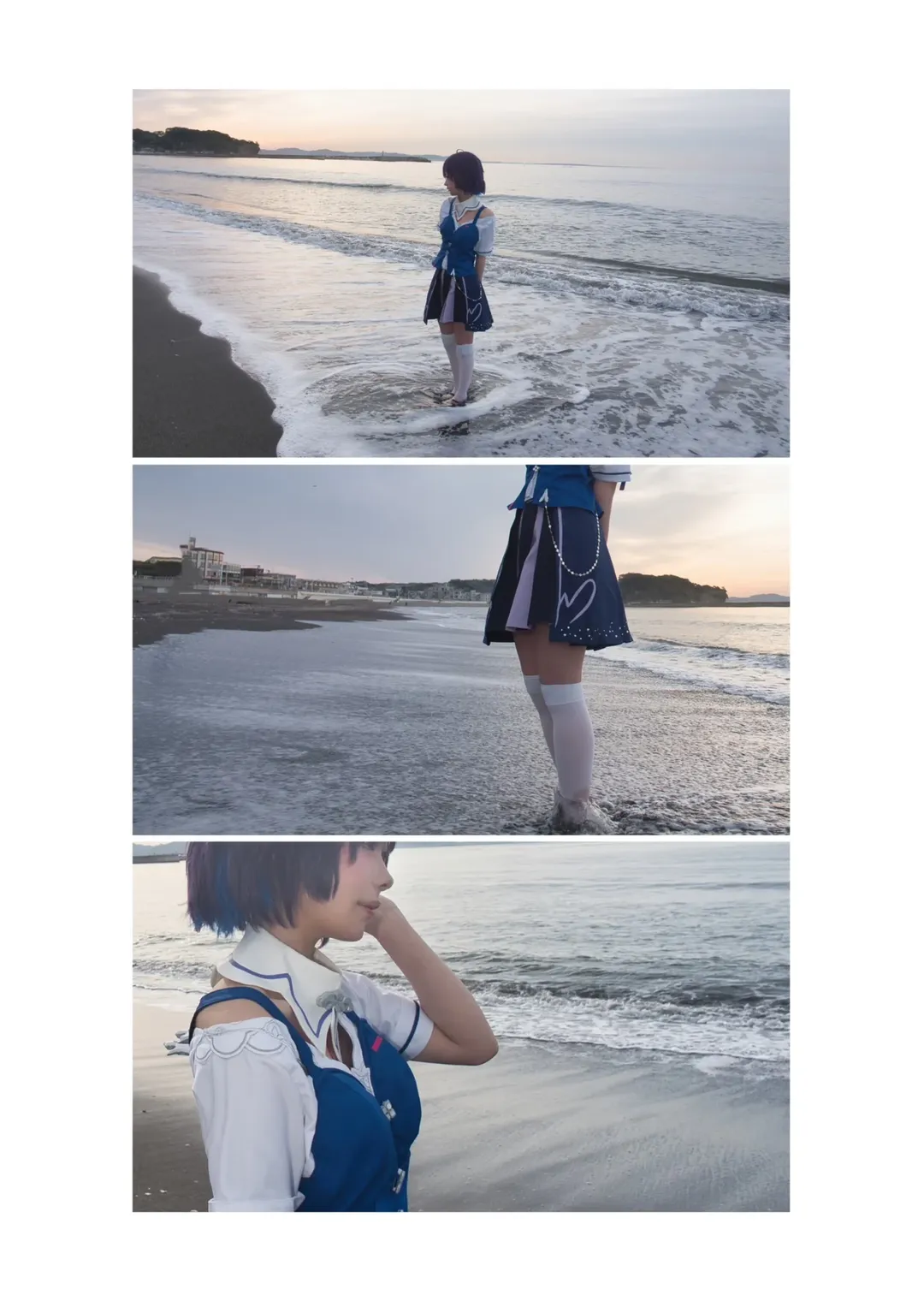 【希儿・芙乐艾cos】海边白丝制服写真，C108与AmagLuv一同呈现 - 第 2 张