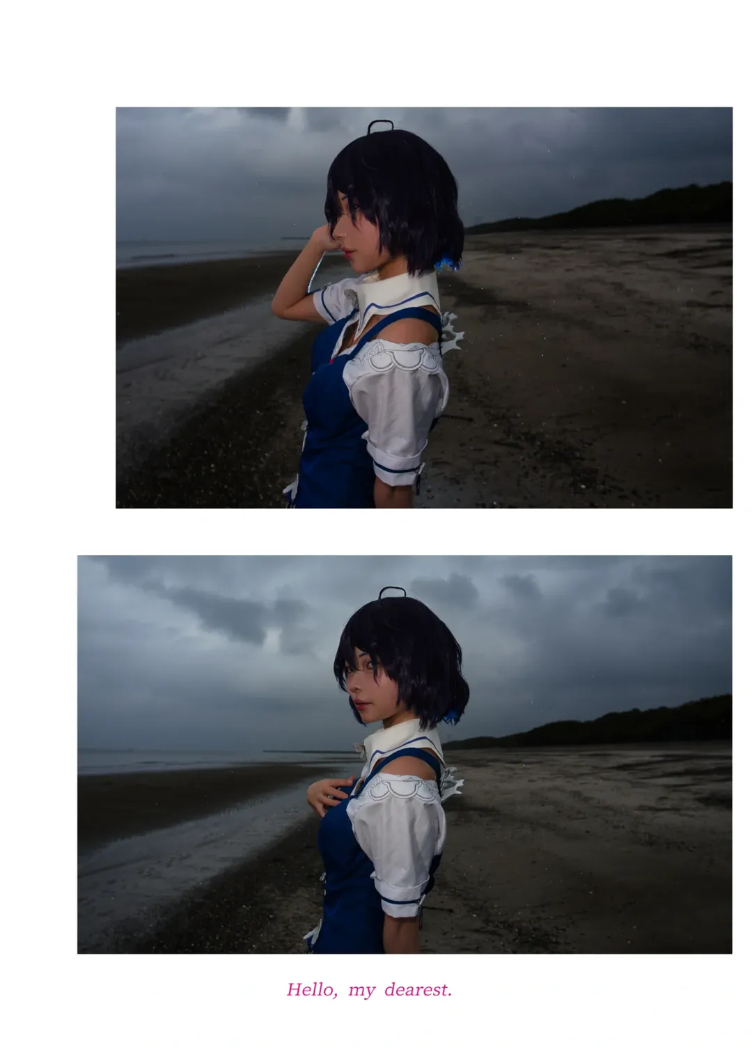 【希儿・芙乐艾cos】海边白丝制服写真，C108与AmagLuv一同呈现 - 第 3 张