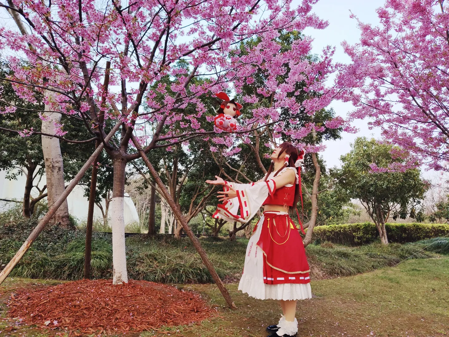 【博丽灵梦cos】樱花树下的灵梦与Fumo的春日漫游 - 第 5 张