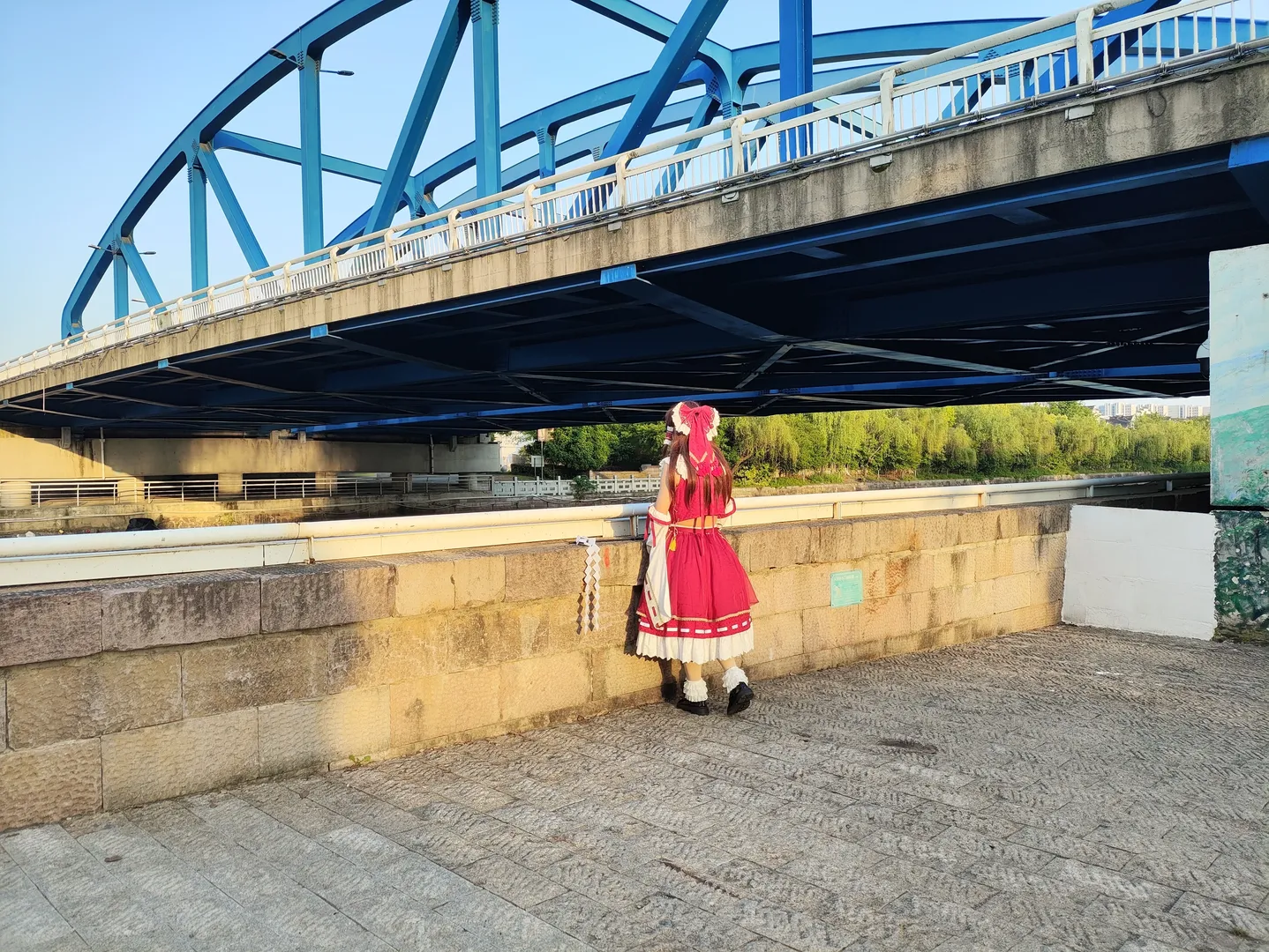【博麗霊夢コスプレ】太湖の「馬桶圏（便座ホテル）」傍らに佇む紅白の巫女 - 4 枚目