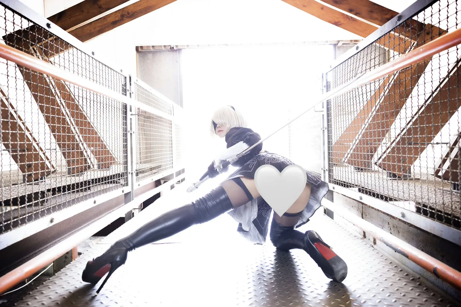 【2Bコスプレ】『ニーア オートマタ』廃工場でのウェイストランド風撮影記録 - 7 枚目