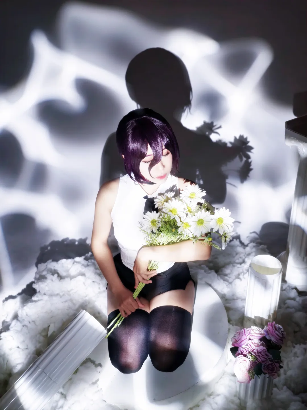 【蕾洁cos】链锯人，白棉花与冷光下的忧郁意境 - 第 4 张