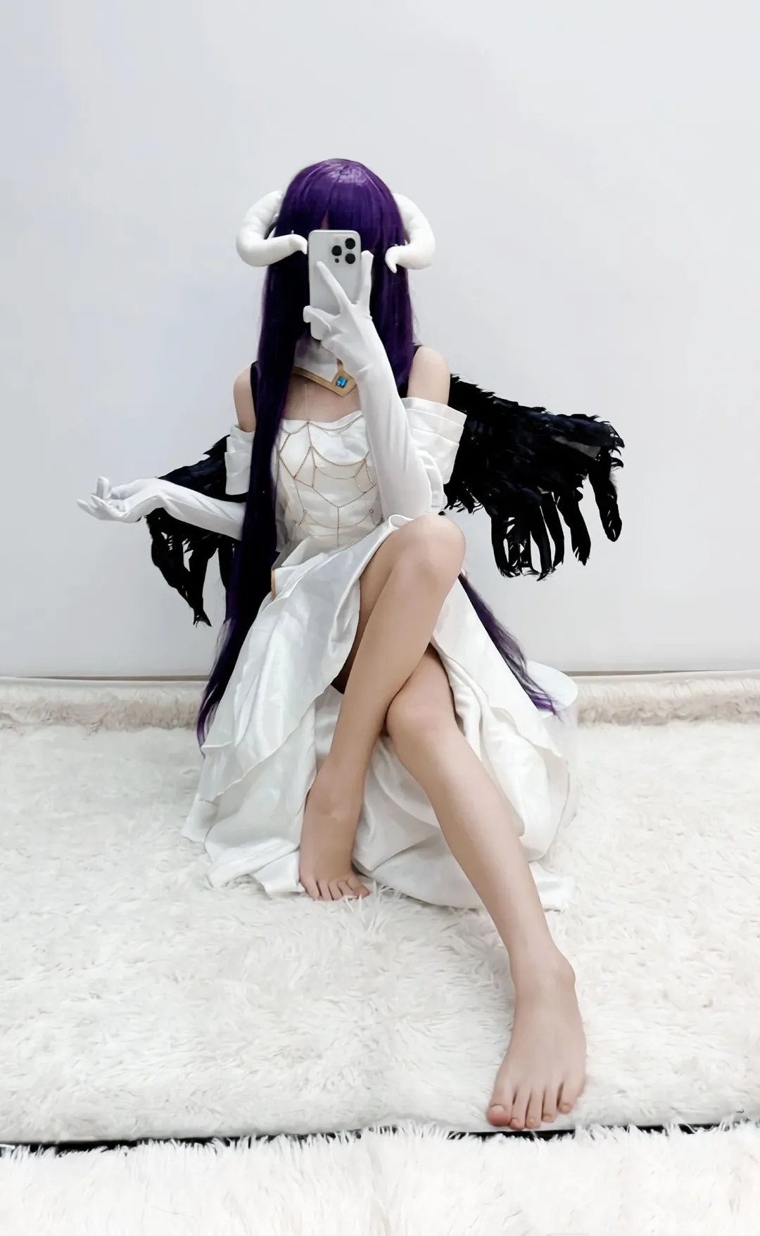 【雅儿贝德cos】骨王，精心还原黑翼白裙的恶魔造型