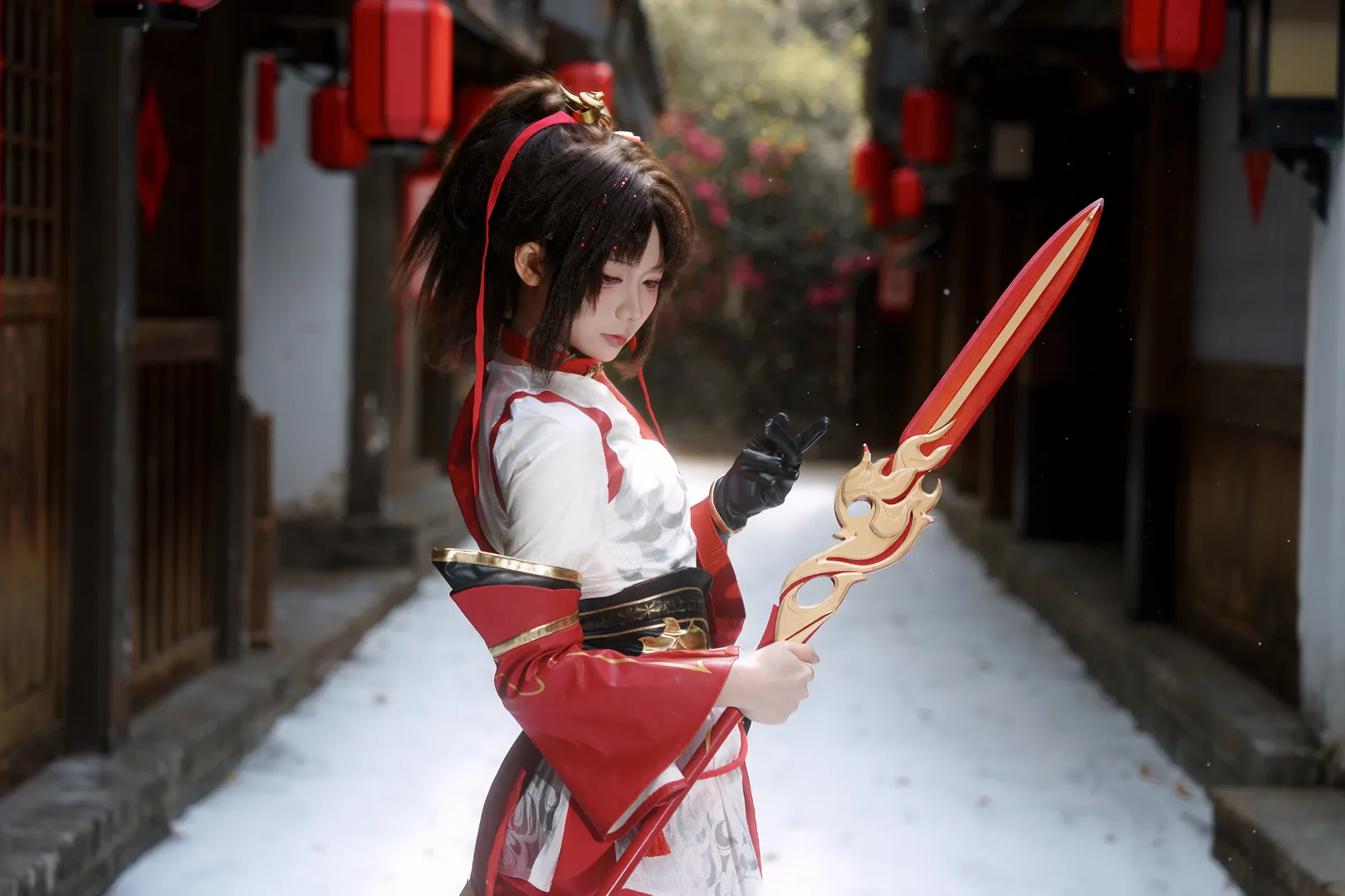 【ユンエイ コスプレ】六尺以内、巡回にはこの赤白の女侠衣装が一番のお気に入り - 5 枚目