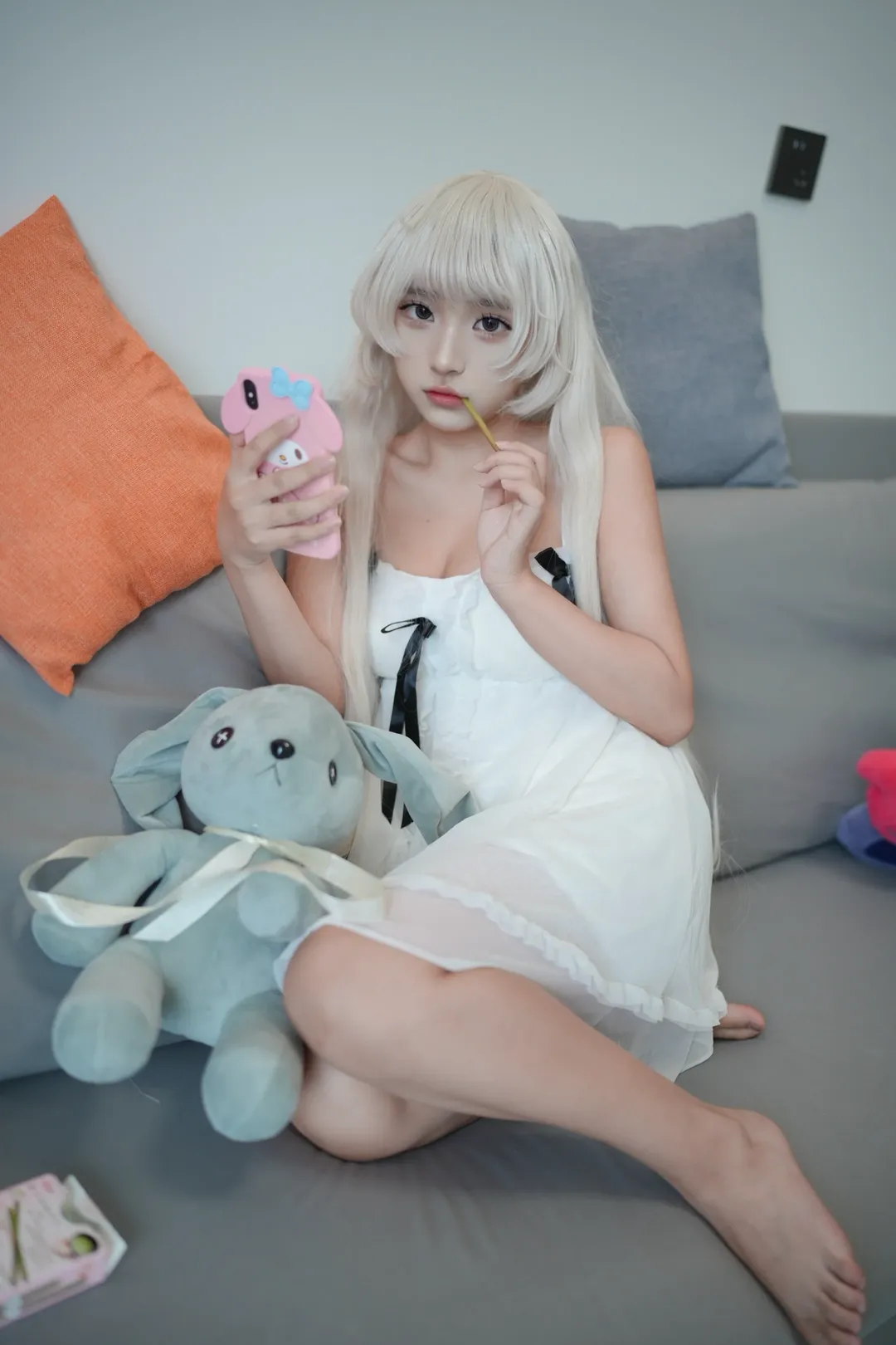 【穹cos】缘之空的居家慵懒感白裙正片