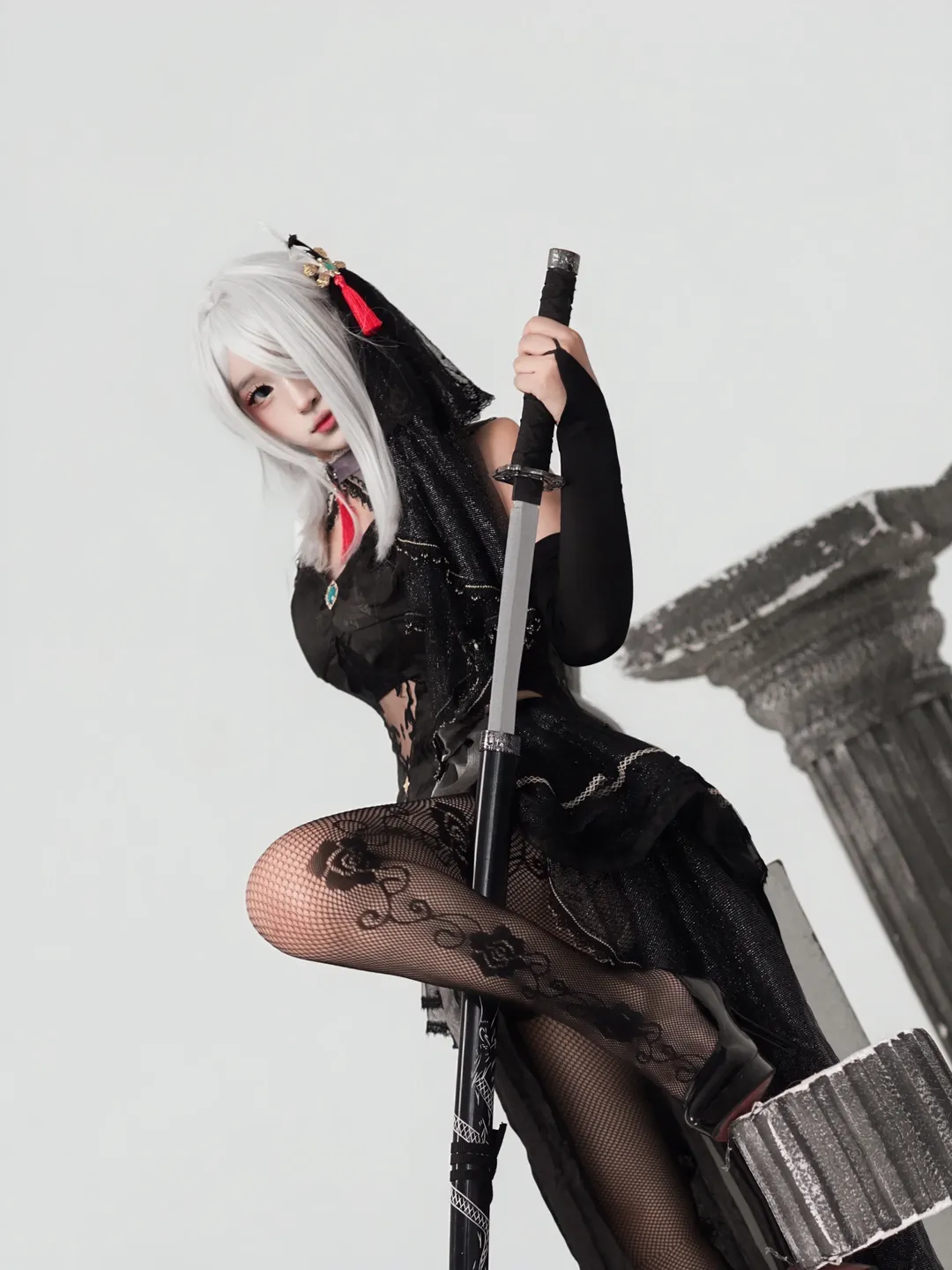 【申鹤cos】原神白棚正片暗黑造型 - 第 3 张