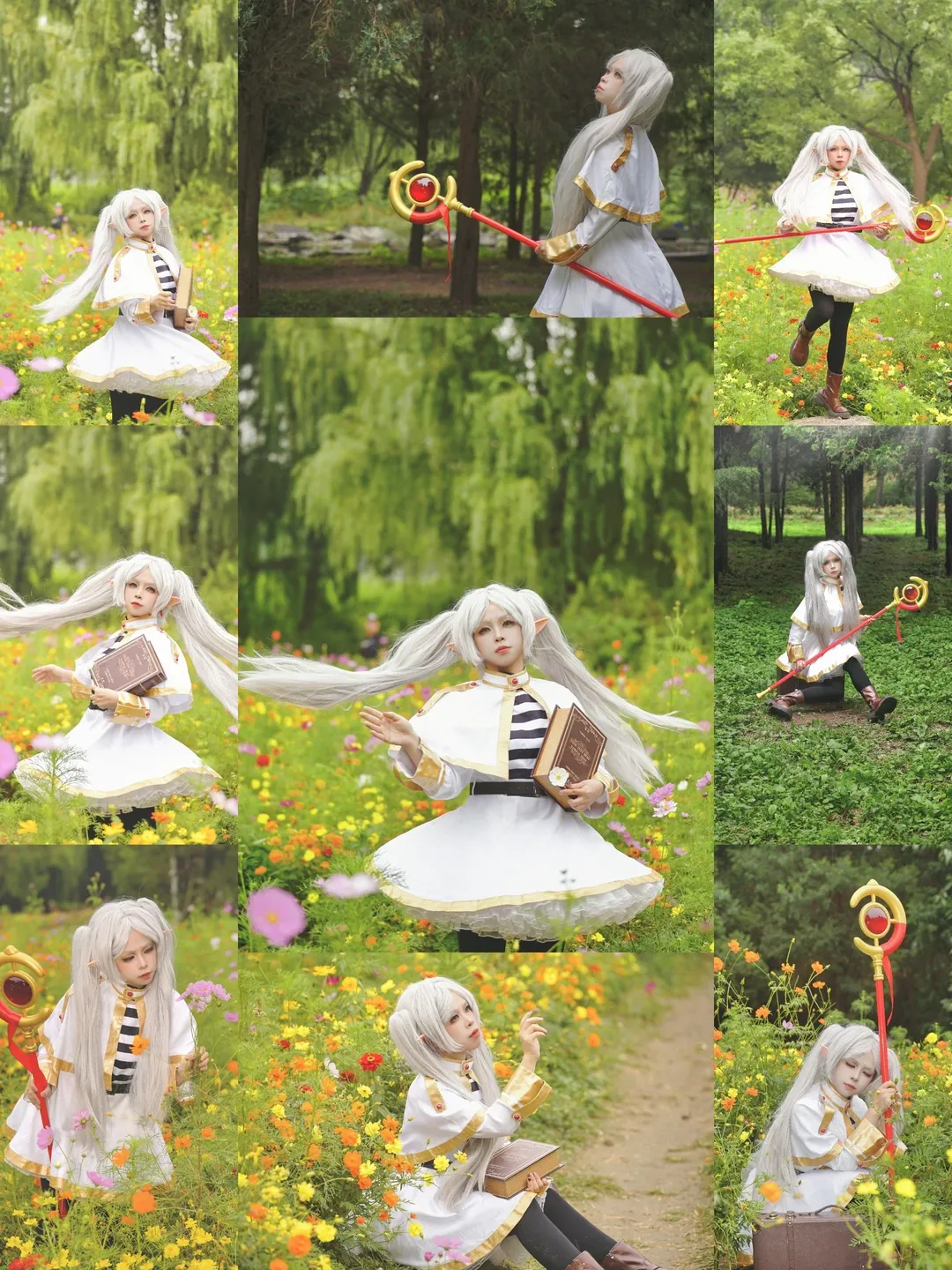 【芙莉莲cos】圆明园花海里的超自然甩发 - 第 1 张