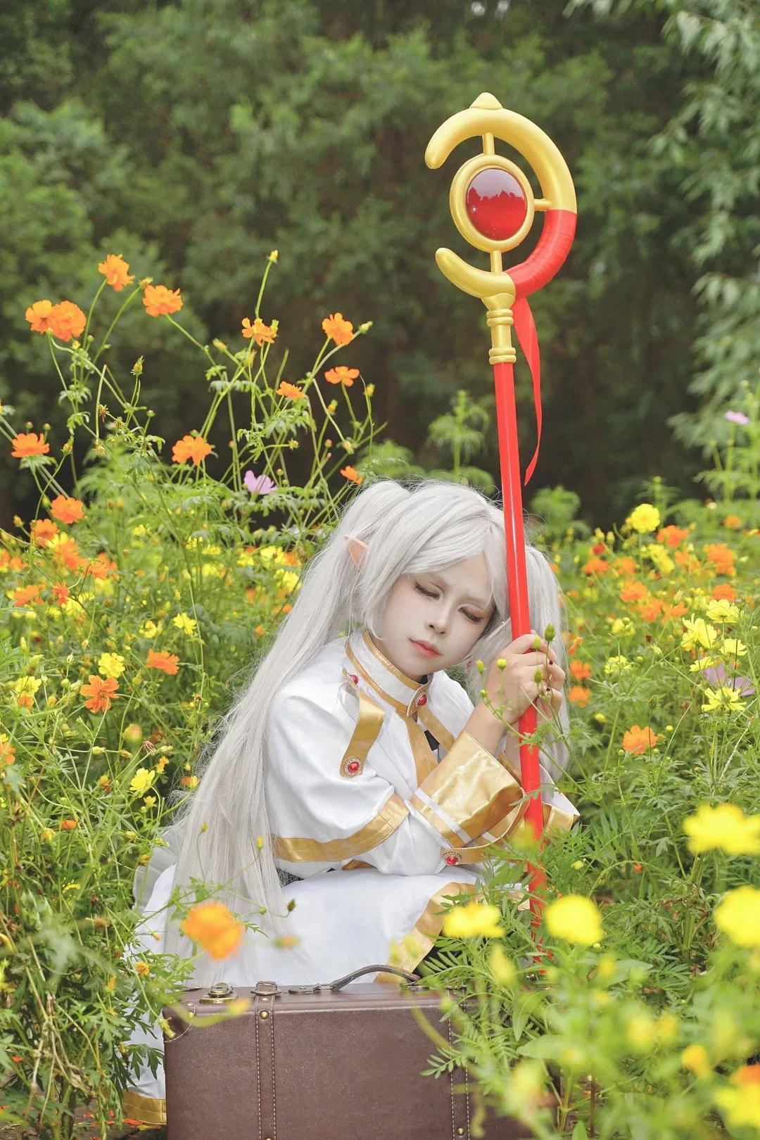 【芙莉莲cos】圆明园花海里的超自然甩发 - 第 5 张
