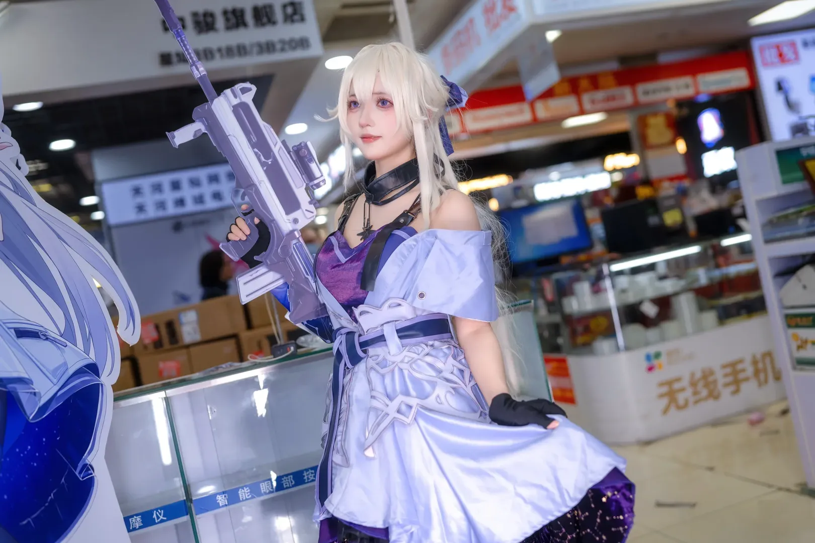 【星绘cos】卡拉彼丘的射击少女，紫白战衣与黑丝穿搭 - 第 4 张