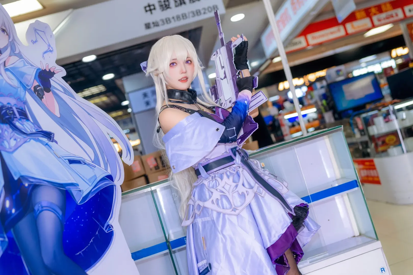 【星绘cos】卡拉彼丘的射击少女，紫白战衣与黑丝穿搭 - 第 5 张