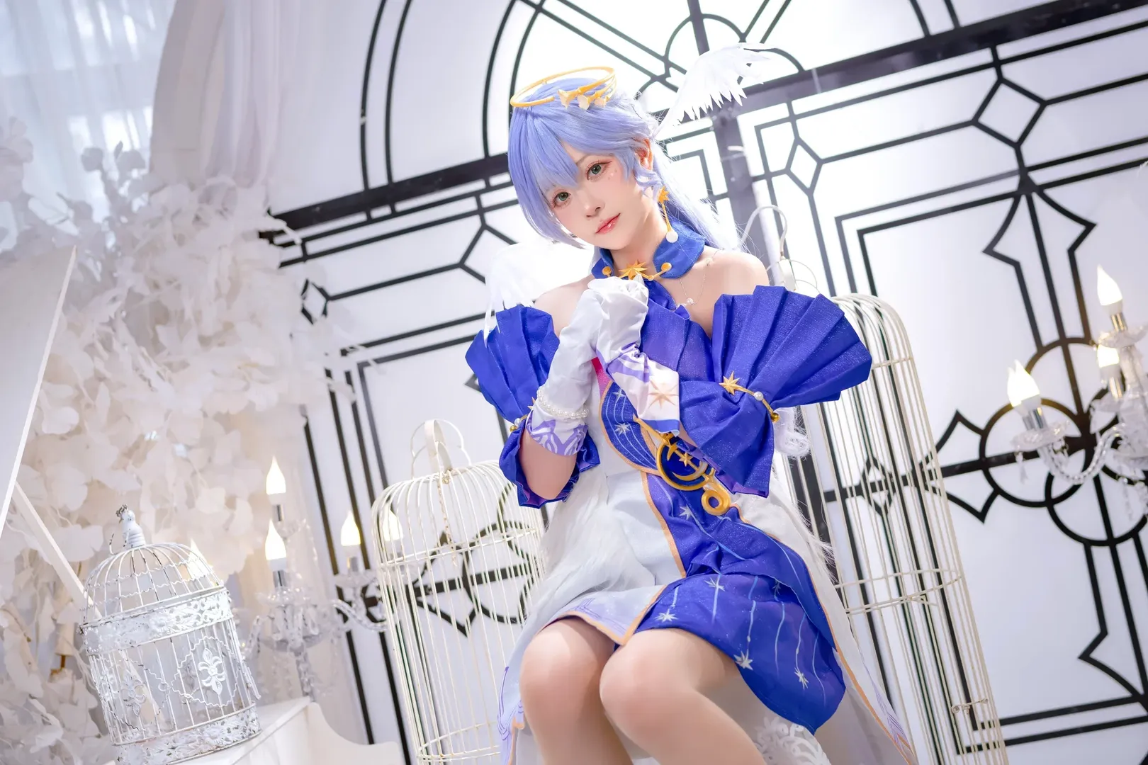 【知更鸟cos】崩坏星穹铁道，舞台灯光下的蓝白星光 - 第 8 张