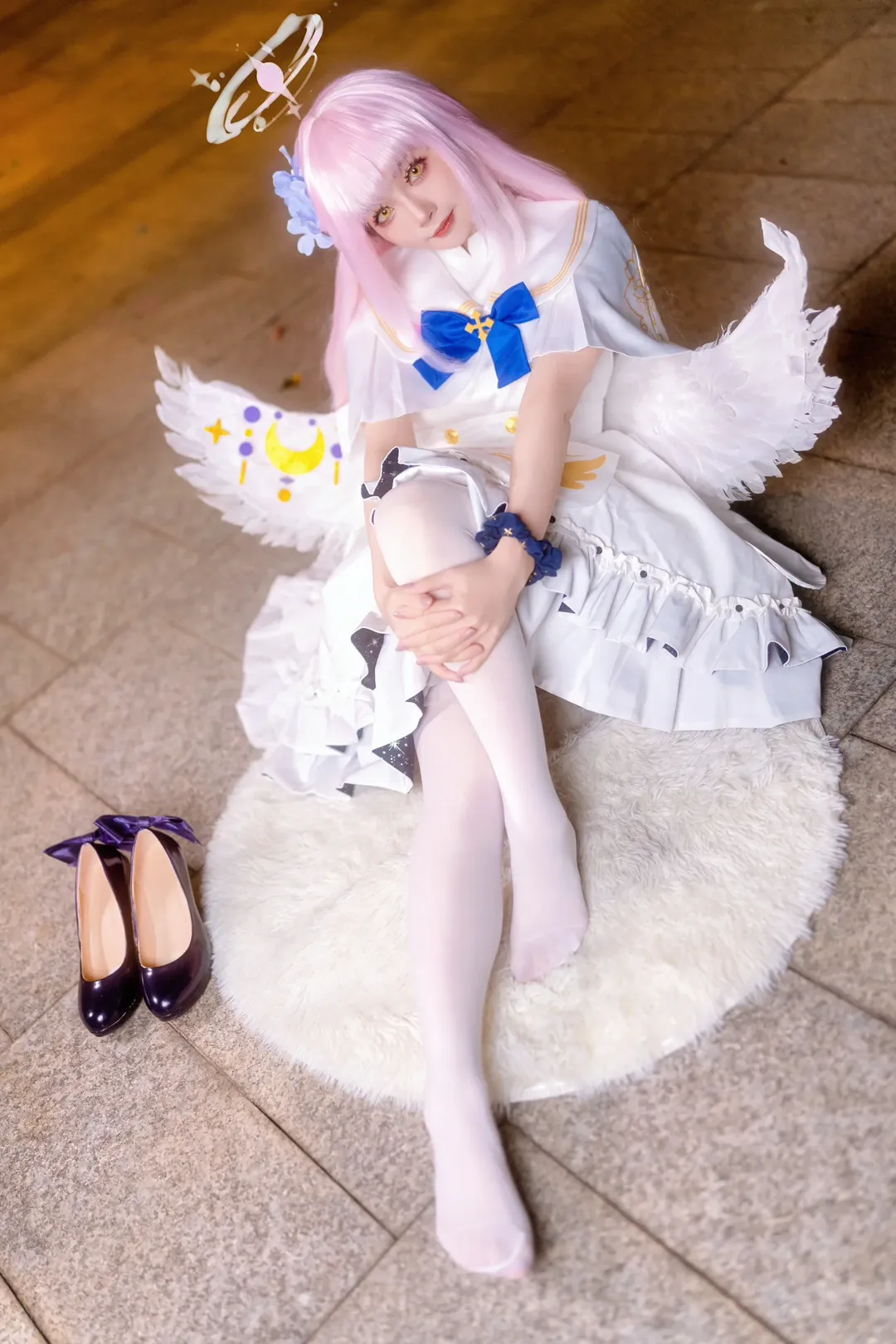 【聖園未花cos】白色羽翼與蔚藍水手服的心動返圖 - 第 1 張