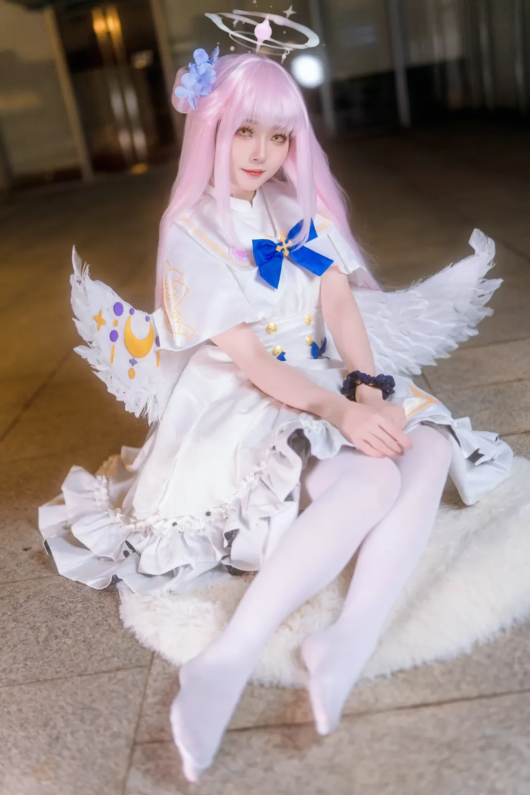 【聖園未花cos】白色羽翼與蔚藍水手服的心動返圖