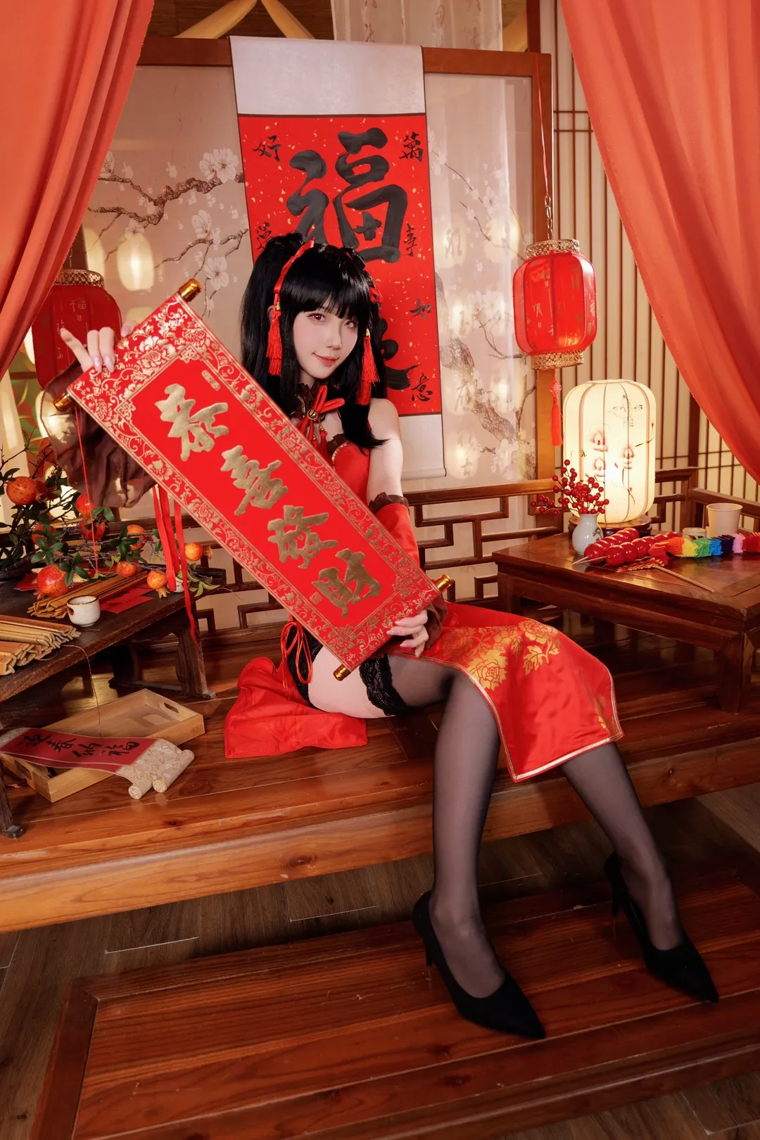 【时崎狂三cos】红装俏颜，新年祝福送达 - 第 4 张