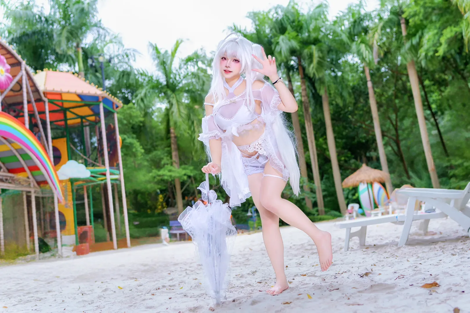 【梅莉cos】乐园的花之魔术师，夏日清凉感满分的自设 - 第 7 张