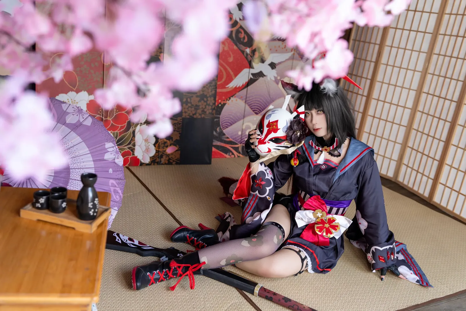 【狐坂若藻cos】蔚蓝档案的狐面少女棚拍记录 - 第 4 张