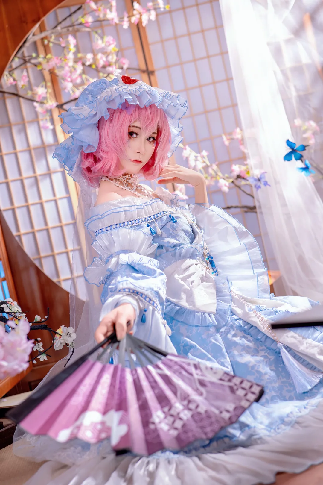 【西行寺幽幽子cos】东方project中的樱色幽灵，带来深秋的幻想 - 第 1 张