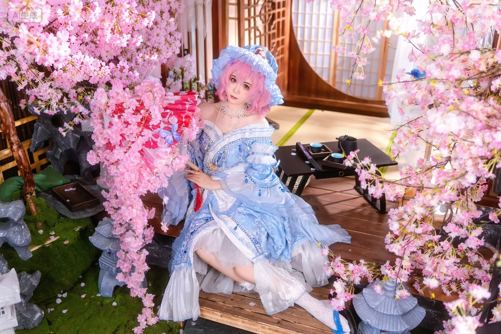 【西行寺幽幽子cos】东方project中的樱色幽灵，带来深秋的幻想 - 第 3 张