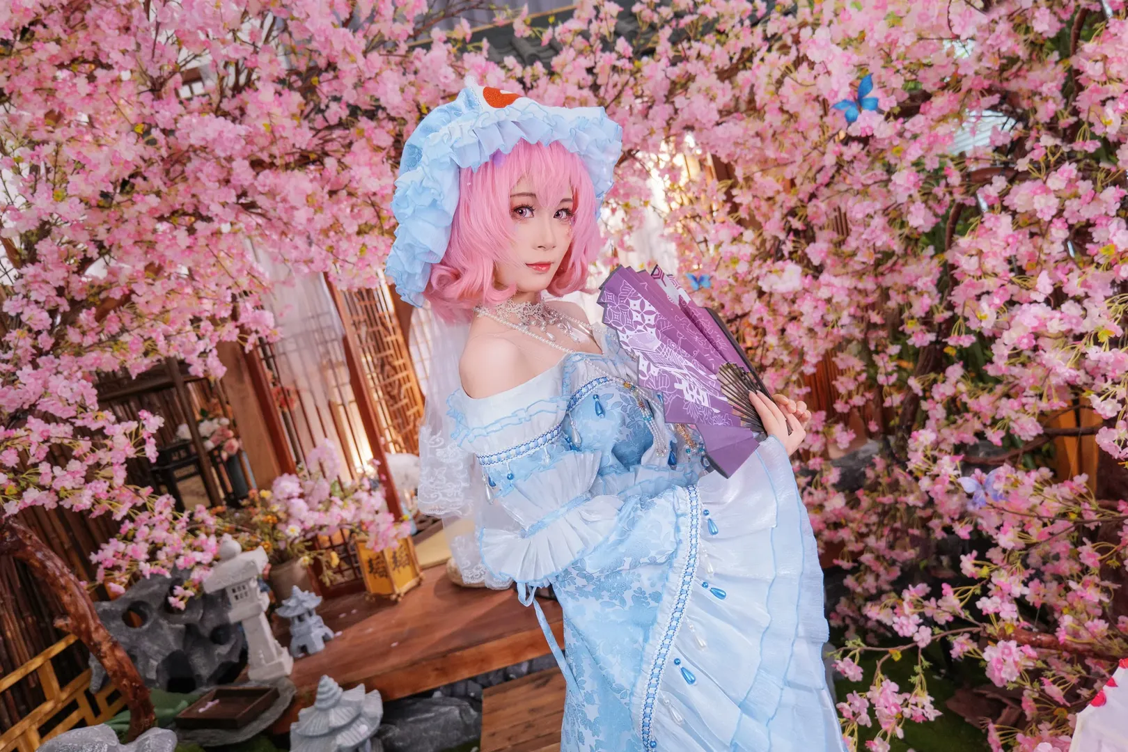 【西行寺幽幽子cos】东方project中的樱色幽灵，带来深秋的幻想 - 第 4 张