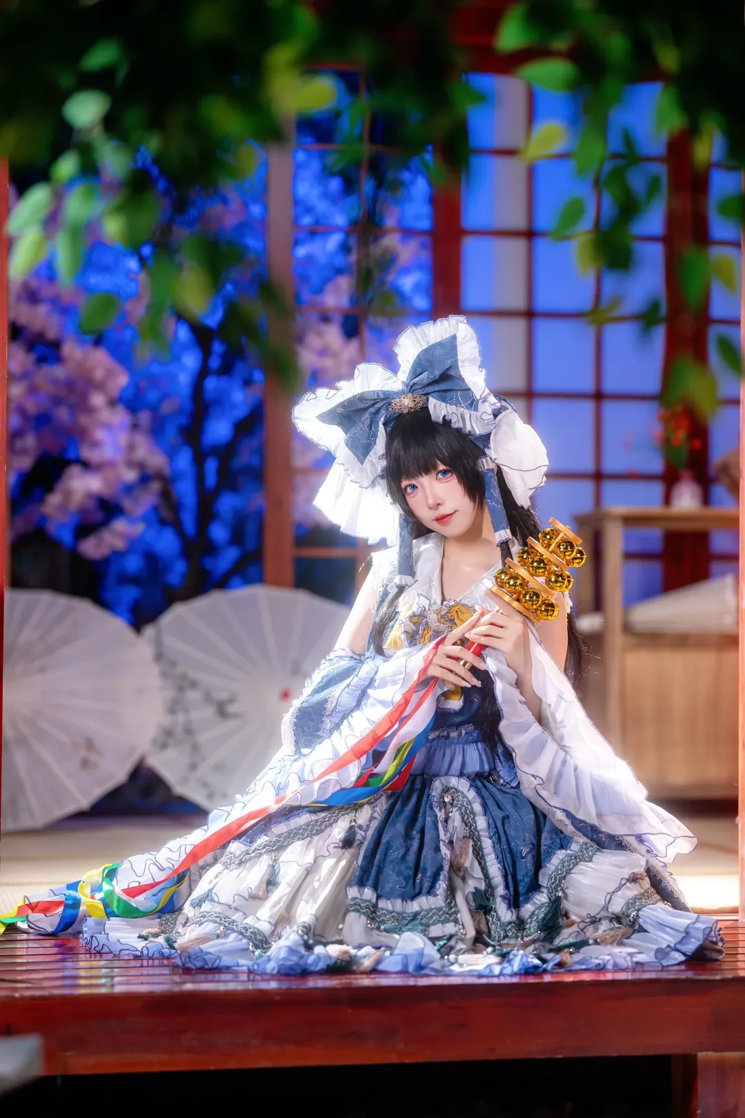【博丽灵梦cos】东方Project青灵梦二设，和风棚拍细节分享 - 第 1 张