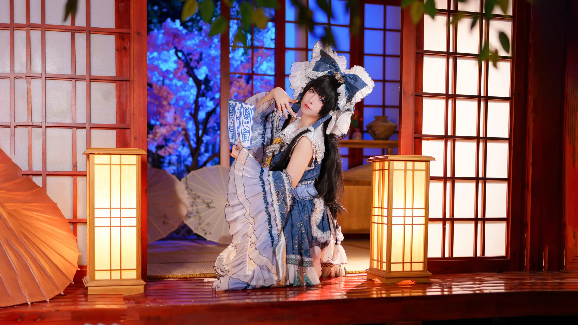【博丽灵梦cos】东方Project青灵梦二设，和风棚拍细节分享 - 第 10 张