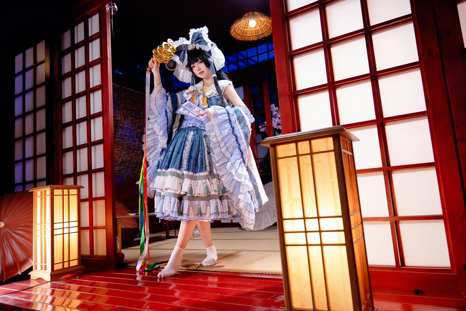 【博丽灵梦cos】东方Project青灵梦二设，和风棚拍细节分享 - 第 12 张