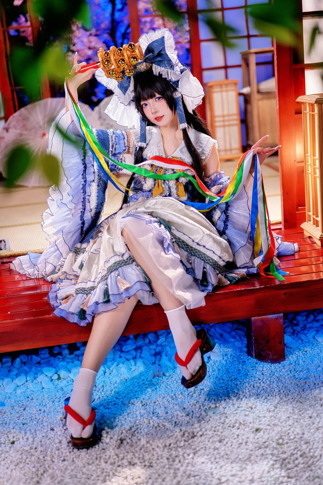 【博丽灵梦cos】东方Project青灵梦二设，和风棚拍细节分享 - 第 3 张