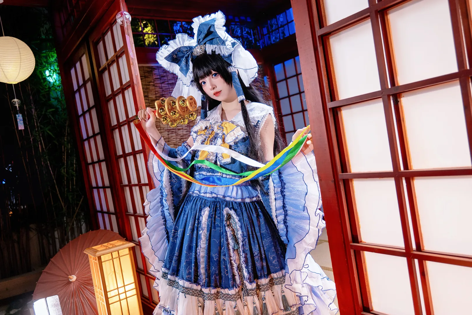 【博丽灵梦cos】东方Project青灵梦二设，和风棚拍细节分享 - 第 5 张