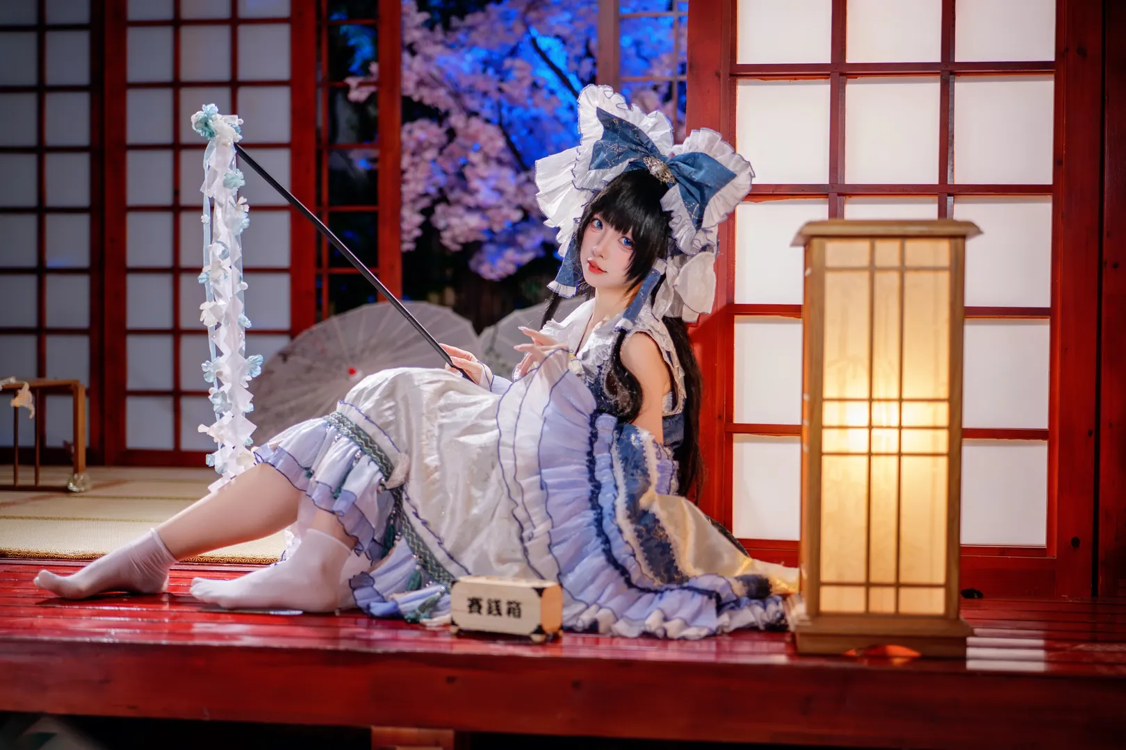【博丽灵梦cos】东方Project青灵梦二设，和风棚拍细节分享 - 第 6 张