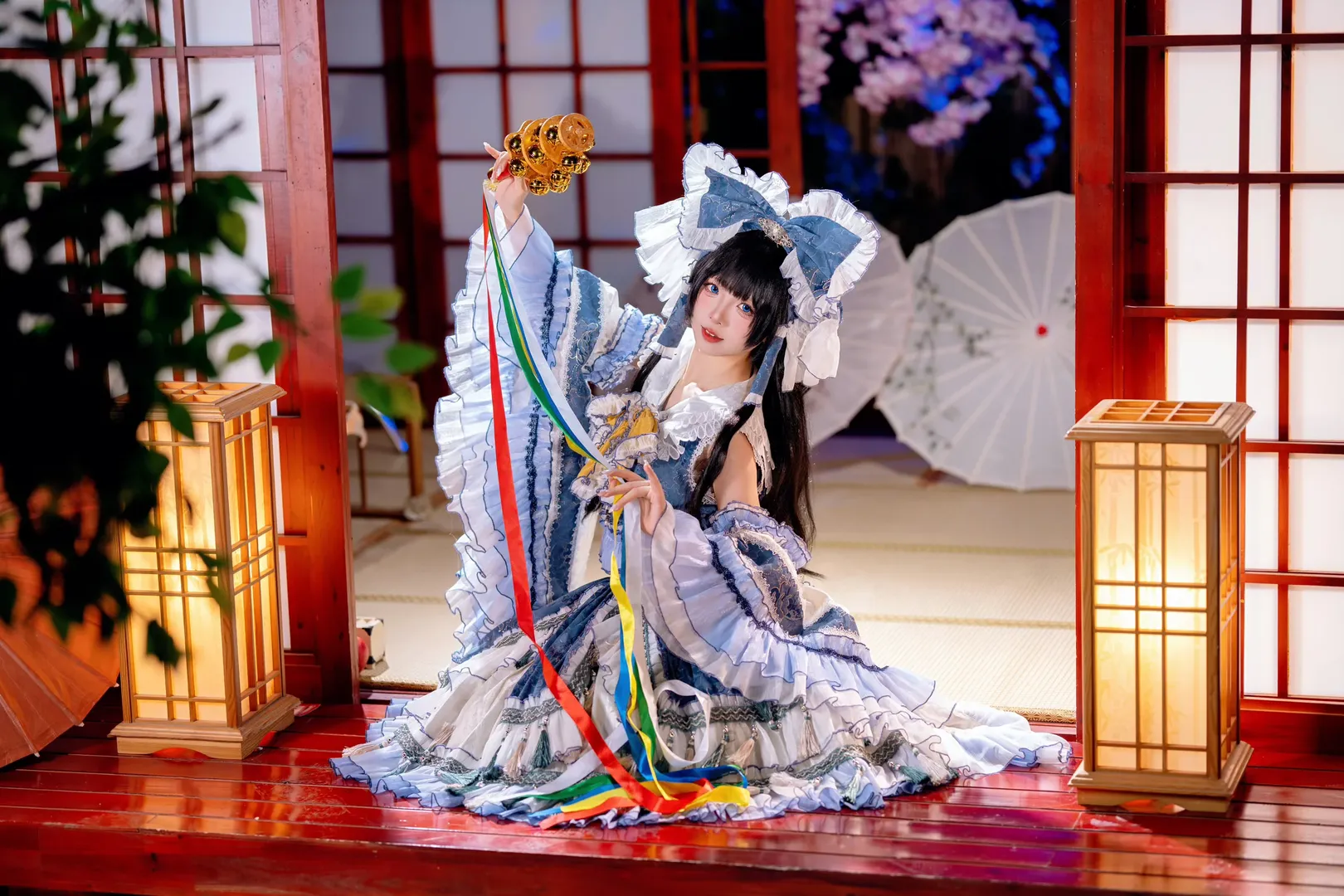 【博丽灵梦cos】东方Project青灵梦二设，和风棚拍细节分享 - 第 8 张