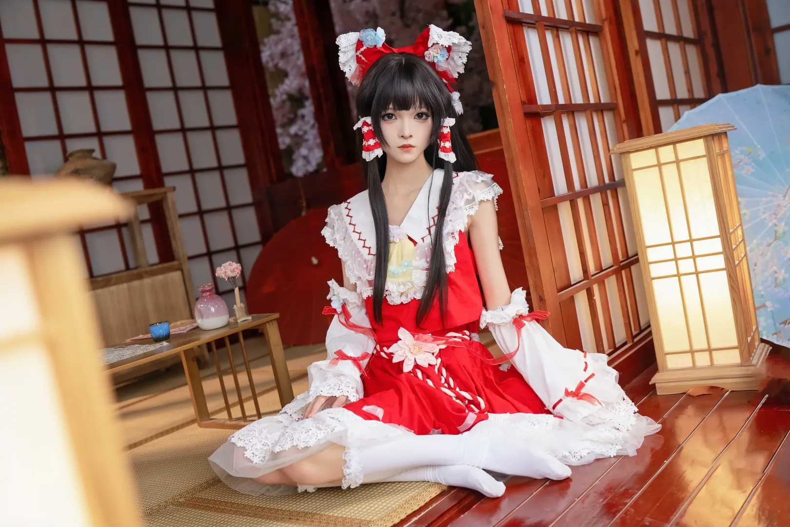 【博麗靈夢cos】東方project 紅白巫女的和風洛麗塔寫真 - 第 1 張