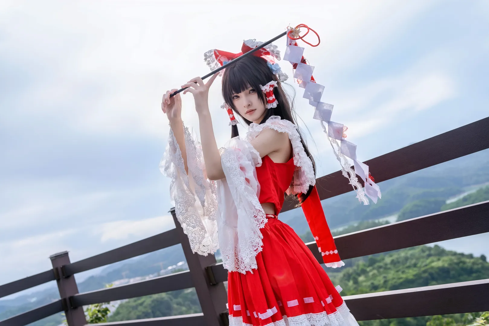 【博麗靈夢cos】東方project 紅白巫女的和風洛麗塔寫真 - 第 10 張