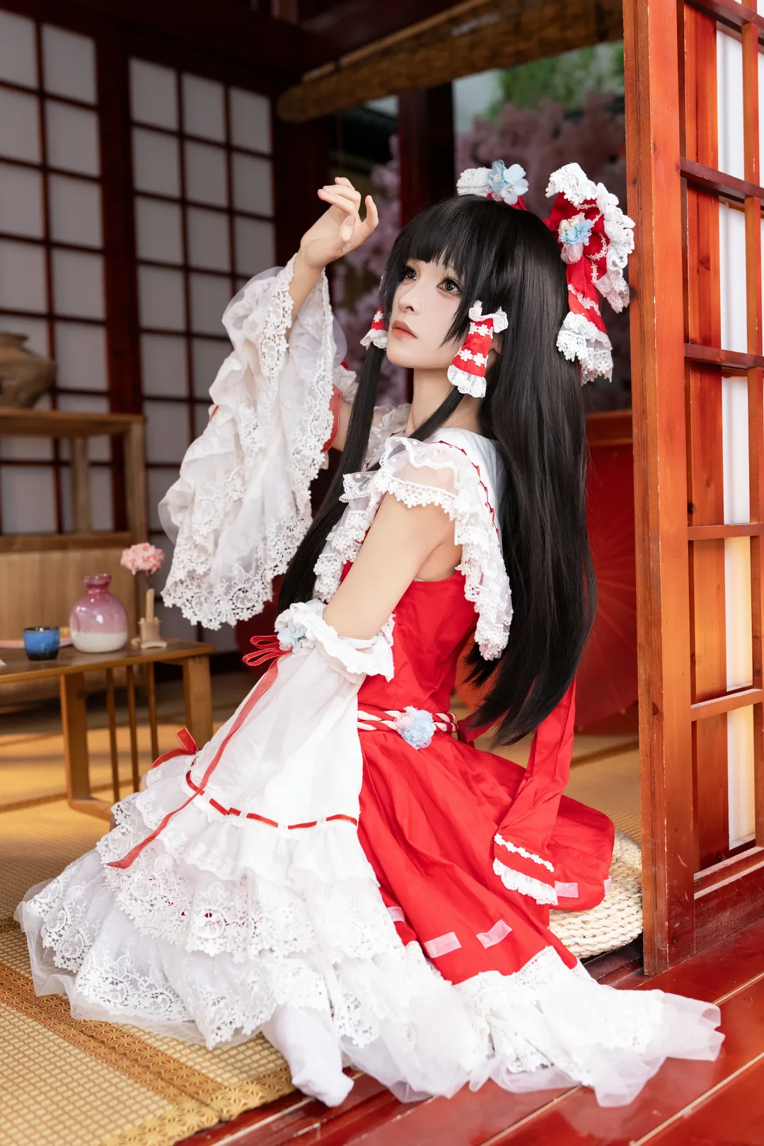【博麗靈夢cos】東方project 紅白巫女的和風洛麗塔寫真 - 第 2 張