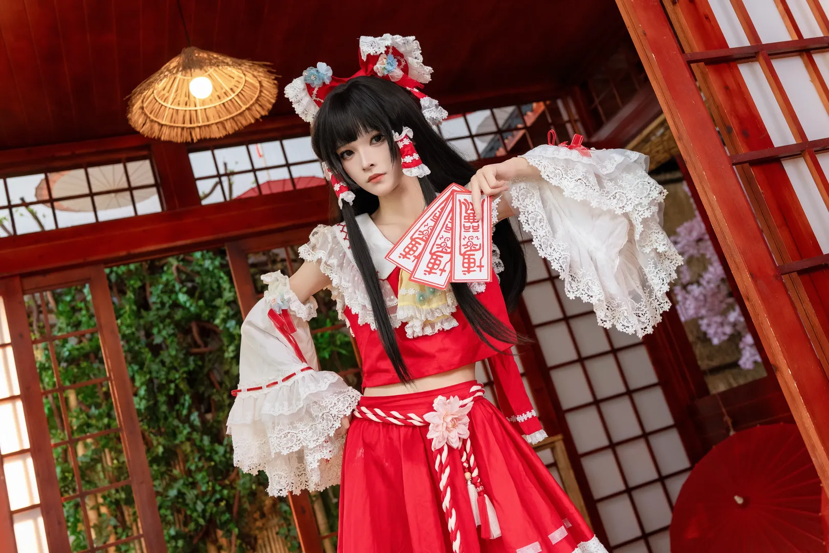 【博麗靈夢cos】東方project 紅白巫女的和風洛麗塔寫真 - 第 4 張