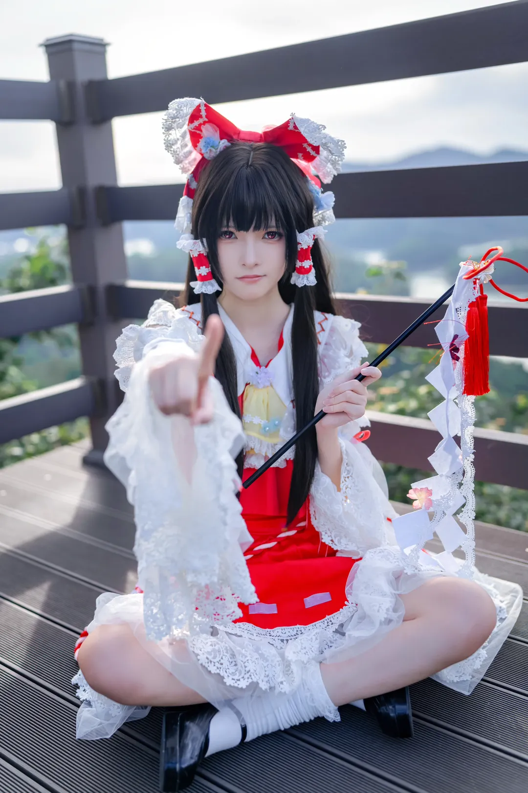 【博麗靈夢cos】東方project 紅白巫女的和風洛麗塔寫真 - 第 5 張