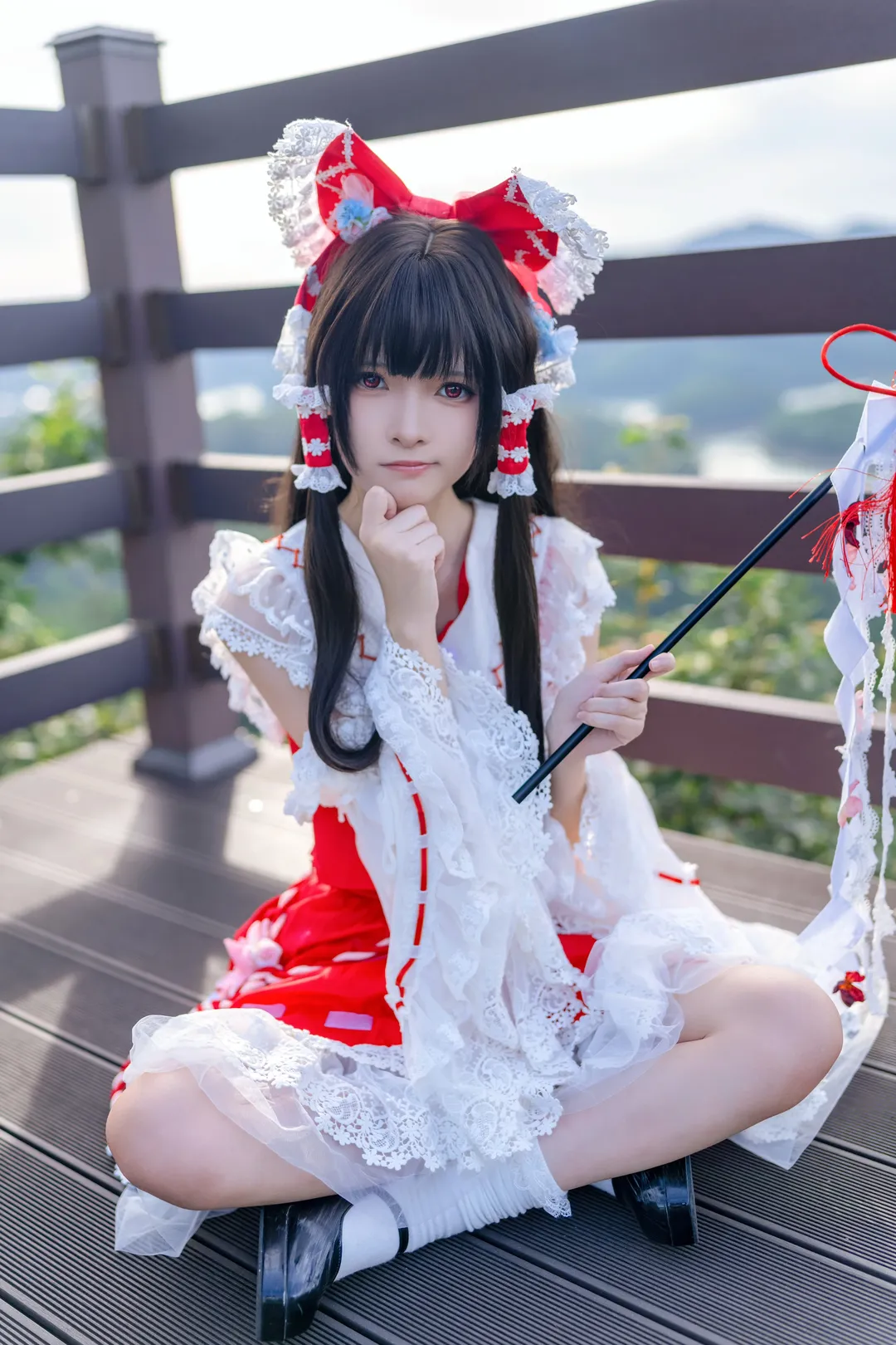 【博麗靈夢cos】東方project 紅白巫女的和風洛麗塔寫真 - 第 6 張