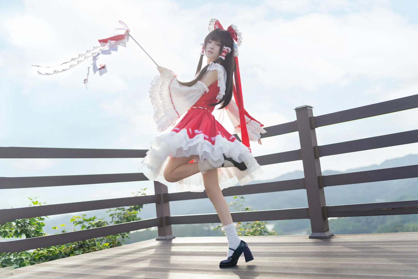 【博麗靈夢cos】東方project 紅白巫女的和風洛麗塔寫真 - 第 8 張