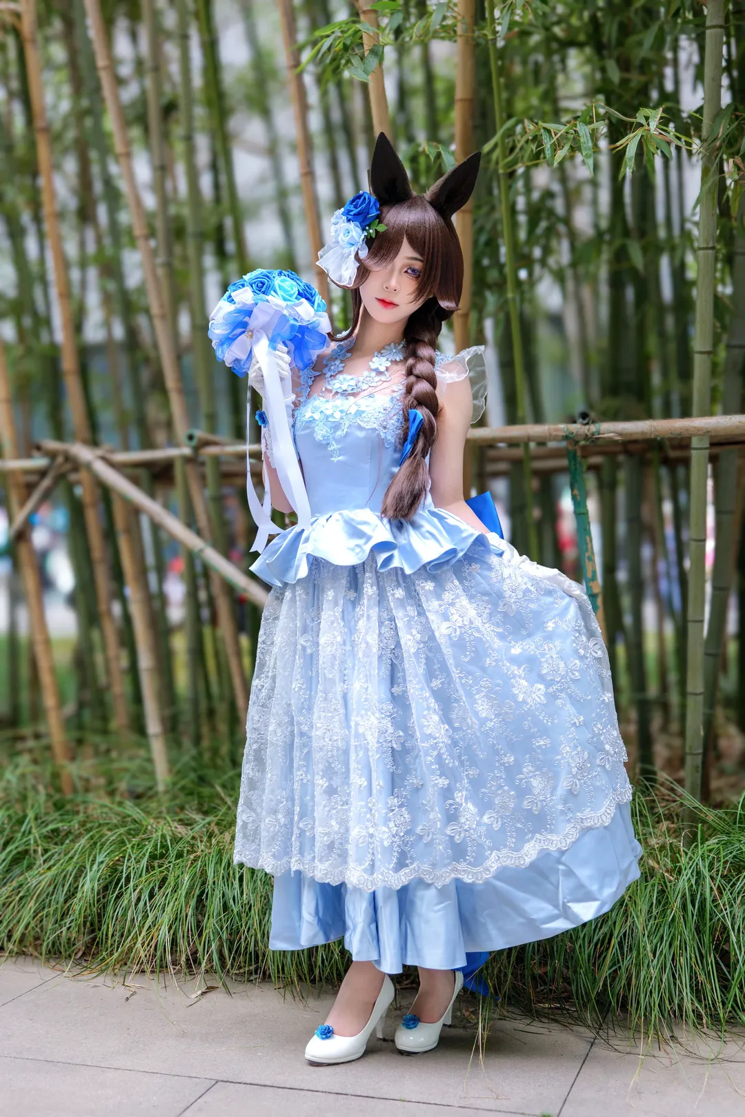 【米浴cos】赛马娘闪耀优俊少女竹林里的花嫁 - 第 2 张